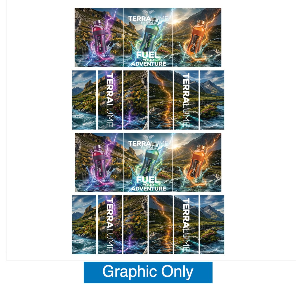 Showbird 120 20 x 10 Configuration F — Double Sided Graphic Only